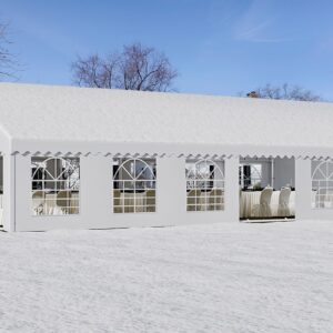 YITAHOME 20x40FT Party Tent Heavy Duty PVC Wedding Event Shelters White Upgraded Galvanized Ripple Canopy with Large Roof Removable Sidewalls & 4 Storage Bags 600D Oxford Commercial