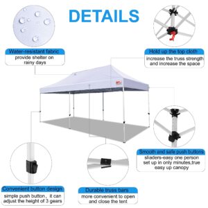 MASTERCANOPY Pop Up Canopy Tent Commercial Grade 10x20 Instant Shelter (White)