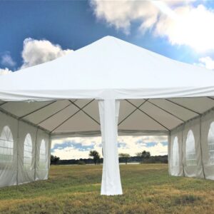 DELTA 40'x20' PE Frame Party Tent,Large Heavy Duty Wedding Tent Canopy,Outdoor Commercial Event Shelter Gazebo,Waterproof Top,Galvanized Steel Poles,Storage Bags