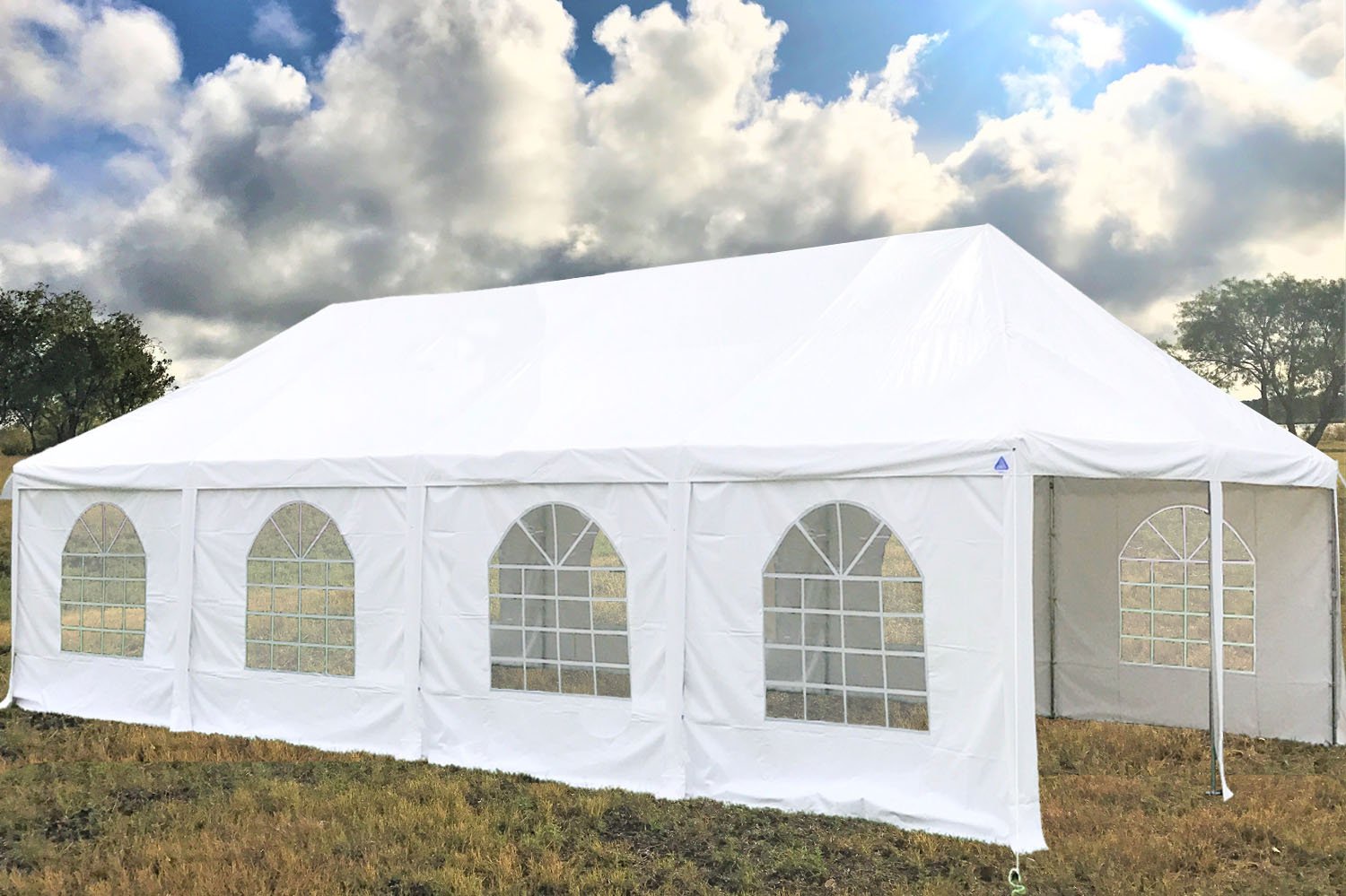 DELTA 40'x20' PE Frame Party Tent,Large Heavy Duty Wedding Tent Canopy,Outdoor Commercial Event Shelter Gazebo,Waterproof Top,Galvanized Steel Poles,Storage Bags