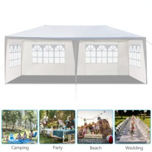 SEALAMB 10x20 FT Heavy Duty Gazebo Canopy Party Tent, Durable Waterproof Pe Cloth, Outdoor Patio Party Tent Wedding Tents with 4 Removable Sidewalls for Backyard and Garden