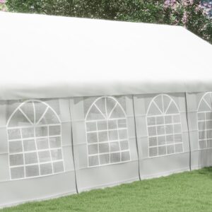 Outsunny 20' x 32' Heavy Duty Party Tent & Carport with Removable Sidewalls and Double Doors, Large Canopy Tent, Sun Shade Shelter, for Parties, Wedding, Outdoor Events, BBQ, White