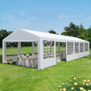 Raysfung 20' x 40' Heavy Duty Party Tent, Outdoor Large Wedding Tent with Removable Sidewalls Event Canopy Shelter for Birthday Party, Outdoor Event