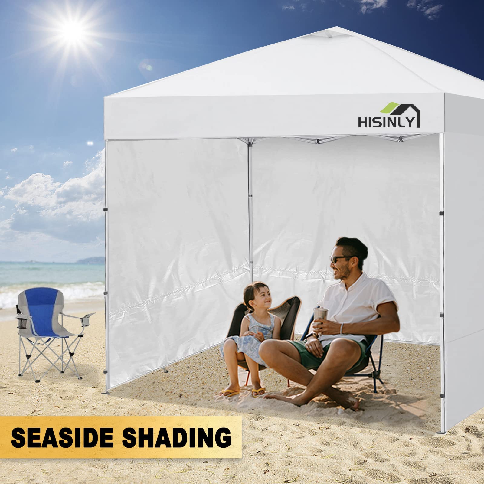 Hisinly Canopy Sidewalls 10 * 10 ft, 3PCS Sunwalls with 210D Oxford Cloth, UV Protection and Waterproof, Suits Pop-up Tent/Instant Canopy/Commercial Canopy, Kahki (Sidewall Only)