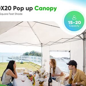 Quictent Privacy 10x20 Pop up Canopy with Sidewalls, Enclosed Ez Party Tent Instant Shelter with Mesh Window for Outdoor Event-(White)