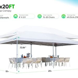 Quictent Privacy 10x20 Pop up Canopy with Sidewalls, Enclosed Ez Party Tent Instant Shelter with Mesh Window for Outdoor Event-(White)