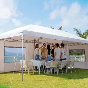 Quictent Privacy 10x20 Pop up Canopy with Sidewalls, Enclosed Ez Party Tent Instant Shelter with Mesh Window for Outdoor Event-(White)