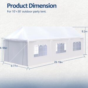 GLANZEND 10'x30' Outdoor Party Tent, Outdoor Canopy Tent Wedding Birthday Tents with 8 Removable Sidewalls, Gazebo w/Transparent Windows Outside Gazebo Event Tent for Garden Patio and Backyard