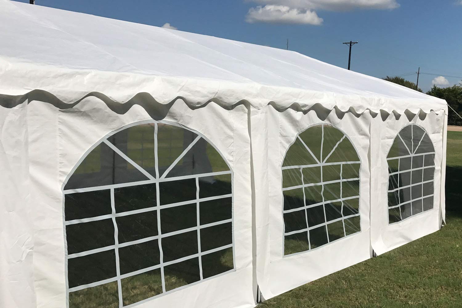 DELTA 20'x20' Budget PE Party Tent Heavy Duty Upgraded Galvanized Wedding Tent Canopy Big Tents Carport Outdoor Event