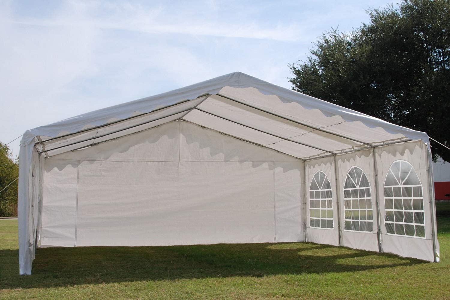 DELTA 20'x20' Budget PE Party Tent Heavy Duty Upgraded Galvanized Wedding Tent Canopy Big Tents Carport Outdoor Event