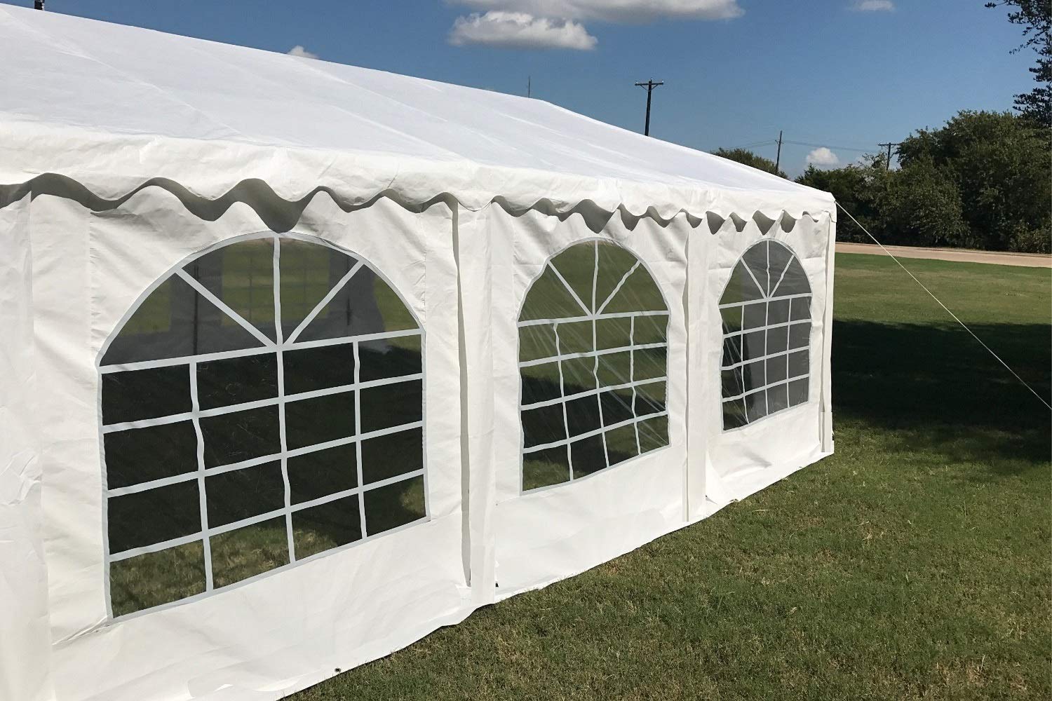 DELTA 20'x20' Budget PE Party Tent Heavy Duty Upgraded Galvanized Wedding Tent Canopy Big Tents Carport Outdoor Event