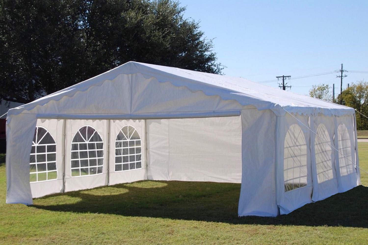 DELTA 20'x20' Budget PE Party Tent Heavy Duty Upgraded Galvanized Wedding Tent Canopy Big Tents Carport Outdoor Event