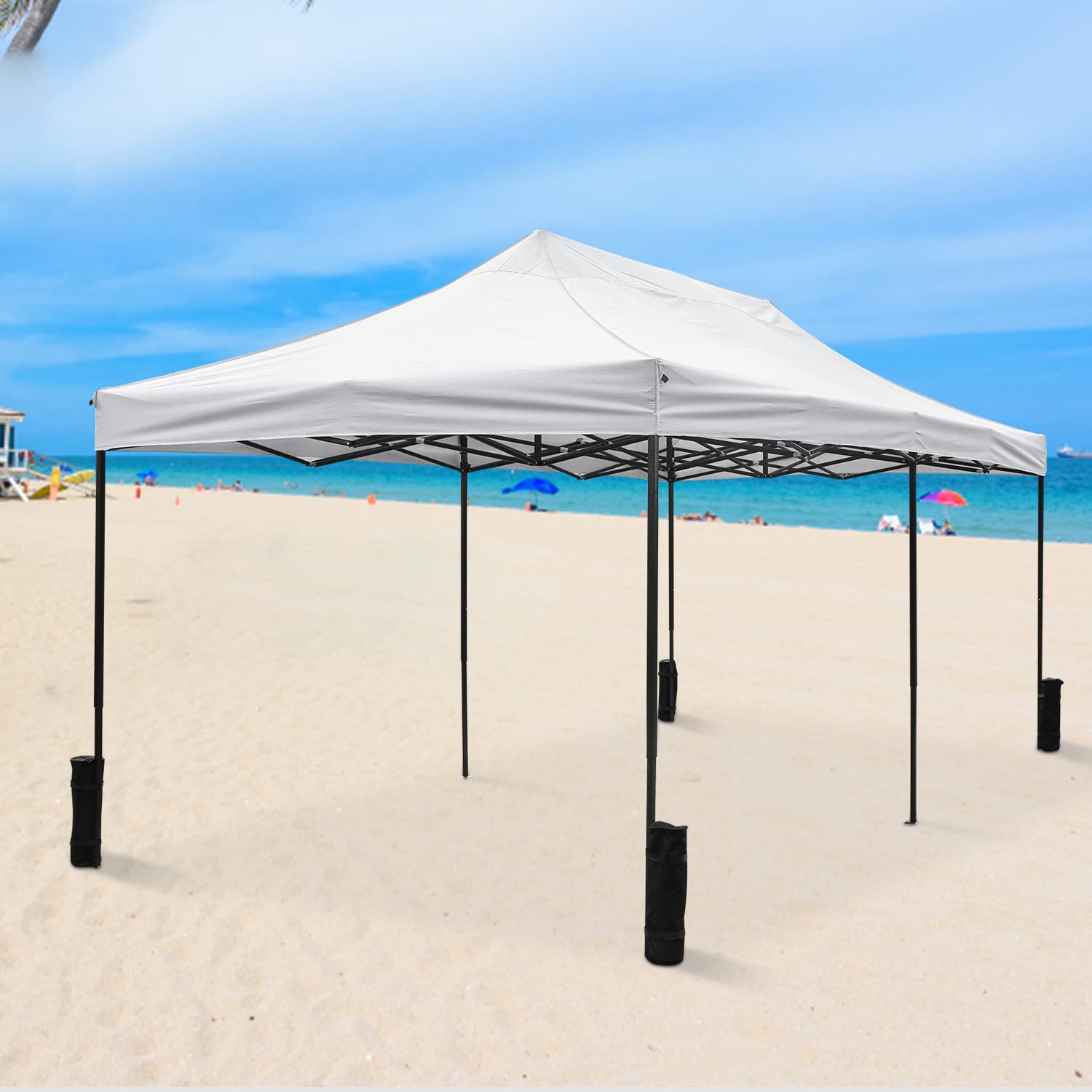 Premium Outdoor Canopy Tent - Durable, Waterproof and Easy to Set Up,10'x20' Ez Pop Up Sun Shelter Gazebo with Carry Bag for Camping, Events and Backyard Parties