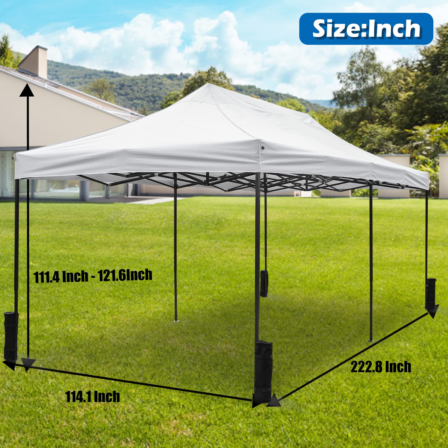 Premium Outdoor Canopy Tent - Durable, Waterproof and Easy to Set Up,10'x20' Ez Pop Up Sun Shelter Gazebo with Carry Bag for Camping, Events and Backyard Parties