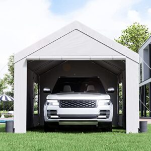 VEVOR Carport, Extra Large 12 x 20 ft Heavy Duty Car Canopy with Roll-up Ventilated Windows, Portable Garage with Removable Sidewalls, Waterproof UV Resistant All-Season Tarp for SUV, Truck, Boat