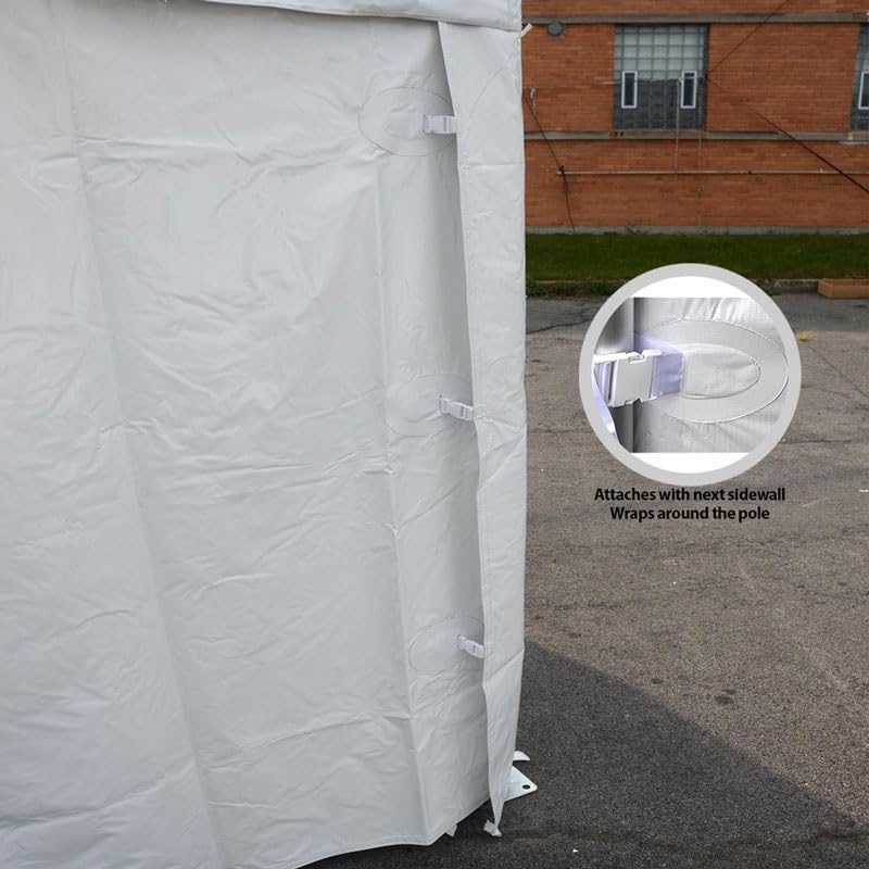 TentandTable 8' x 20' Premium Blockout Solid Sidewall Kit for High Peak Frame for Commercial Outdoor Party & Pop Up Canopy Tents, 16 oz PVC White Vinyl, Single Side Wall, Wall Only, Tent Not Included