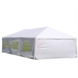 DELTA 15'x30' WDMT PE Party Tent, Wedding Tent, Outdoor Event Canopy,Backyard Garden Shelter Gazebo,Galvanized Steel Frame,Metal Connectors,Carry Bags