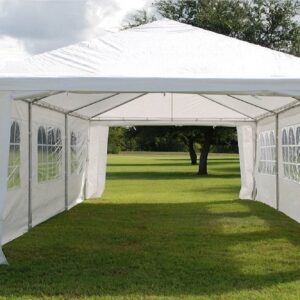 DELTA 15'x30' WDMT PE Party Tent, Wedding Tent, Outdoor Event Canopy,Backyard Garden Shelter Gazebo,Galvanized Steel Frame,Metal Connectors,Carry Bags