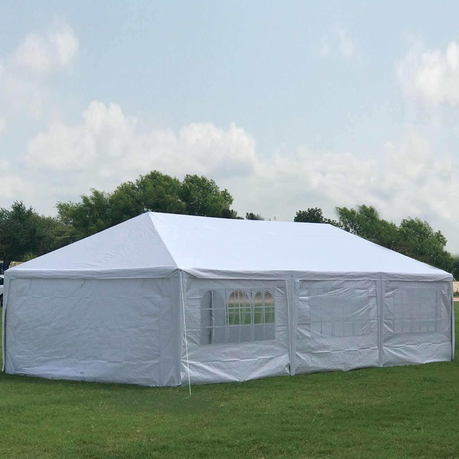 DELTA 15'x30' WDMT PE Party Tent, Wedding Tent, Outdoor Event Canopy,Backyard Garden Shelter Gazebo,Galvanized Steel Frame,Metal Connectors,Carry Bags