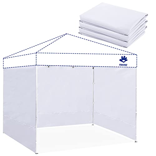 Fanpat Instant Canopy Tent Sidewalls for 10x10 Pop Up Canopy Waterproof,99% UV Protection，3 Piece Sidewalls, White(3PCS Sidewall Only, Canopy Tent NOT Included)