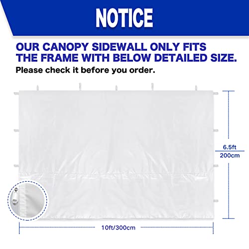 Fanpat Instant Canopy Tent Sidewalls for 10x10 Pop Up Canopy Waterproof,99% UV Protection，3 Piece Sidewalls, White(3PCS Sidewall Only, Canopy Tent NOT Included)