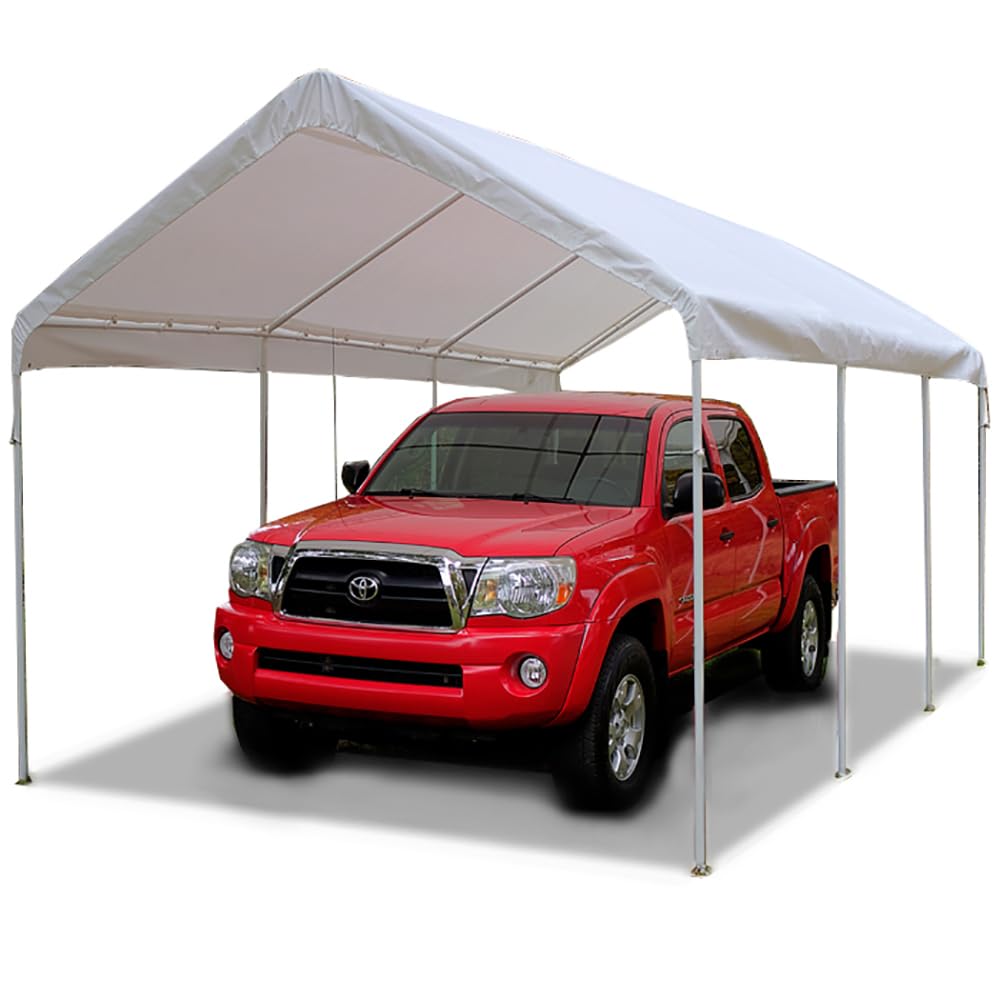 King Canopy Universal Canopy 12-Feet by 20-Feet, 1 3/8-Inch Steel Frame, 8 Leg, White