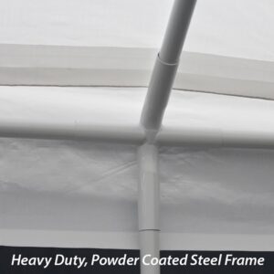 King Canopy Universal Canopy 12-Feet by 20-Feet, 1 3/8-Inch Steel Frame, 8 Leg, White