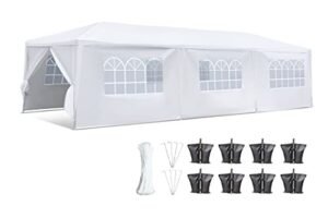 serenelife sltet30 party commercial instant shelter with 4 walls-waterproof tent with 8 sand bags, one size, white