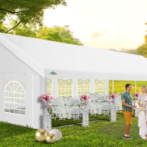 COBIZI 20x40ft Party Tent Heavy Duty, Wedding Tent, Event Tents For Parties, Carpas Para Fiestas With 8 Removable Sidewalls, 20x40 Tent with Built-in Sandbag, UV50+, Big Tent For Party, Carport, White