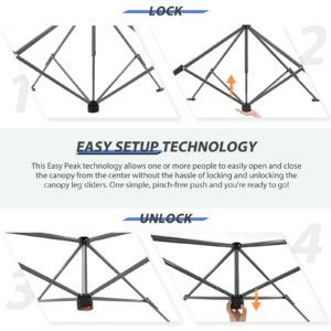 EAGLE PEAK 13x13 Straight Leg Pop Up Canopy Tent Instant Outdoor Canopy Easy Single Person Set-up Folding Shelter w/Auto Extending Eaves 169 Square Feet of Shade (American Flag)