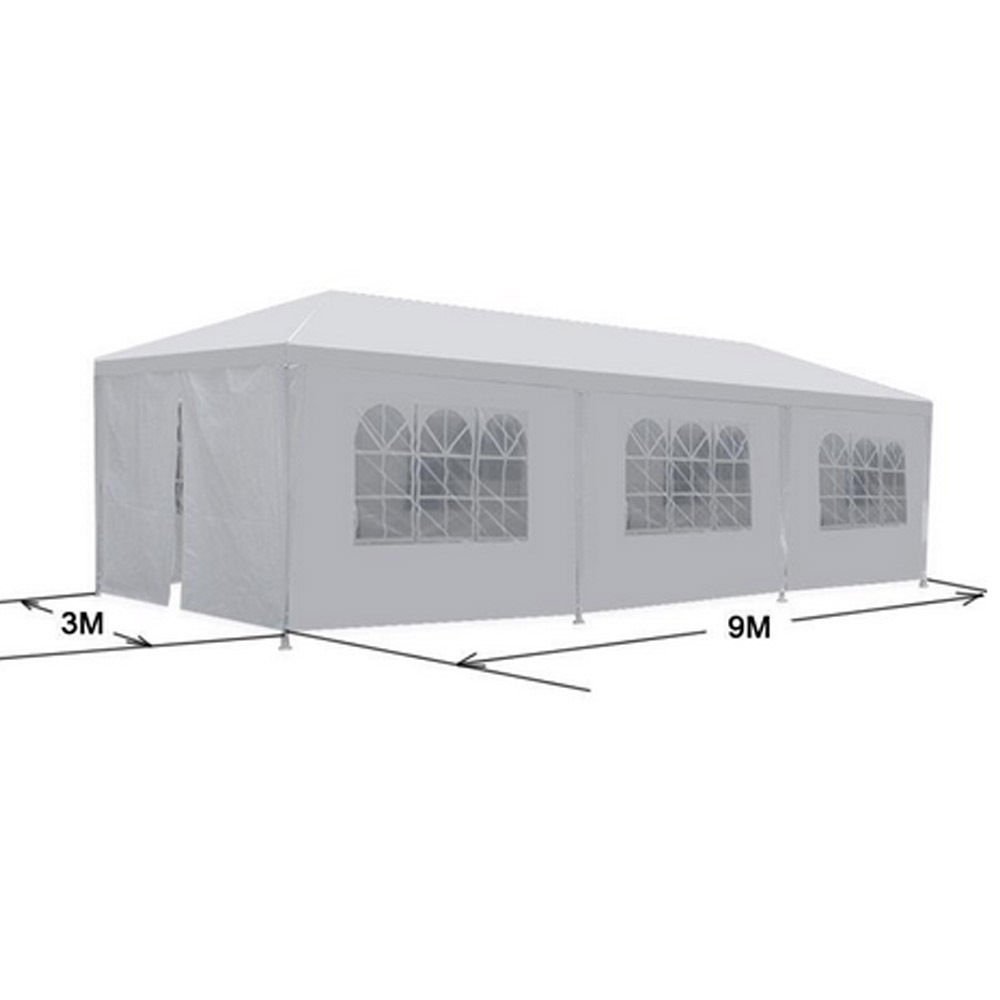 OxiQmart 10'x30' Outdoor Canopy Party Wedding Tent White Gazebo Pavilion w/8 Side Walls