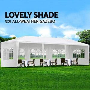 OxiQmart 10'x30' Outdoor Canopy Party Wedding Tent White Gazebo Pavilion w/8 Side Walls