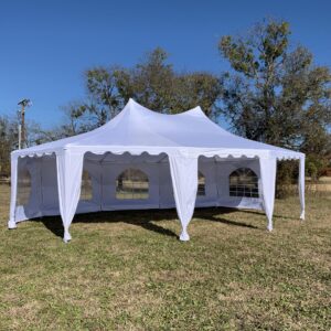 Delta 29'x21' Decagonal Party Tent Canopy, Wedding Tent Gazebo, Heavy Duty Outdoor Event Shelter, Water Resistant, White