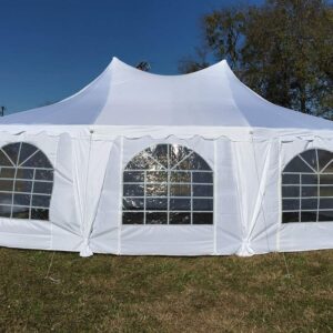 Delta 29'x21' Decagonal Party Tent Canopy, Wedding Tent Gazebo, Heavy Duty Outdoor Event Shelter, Water Resistant, White