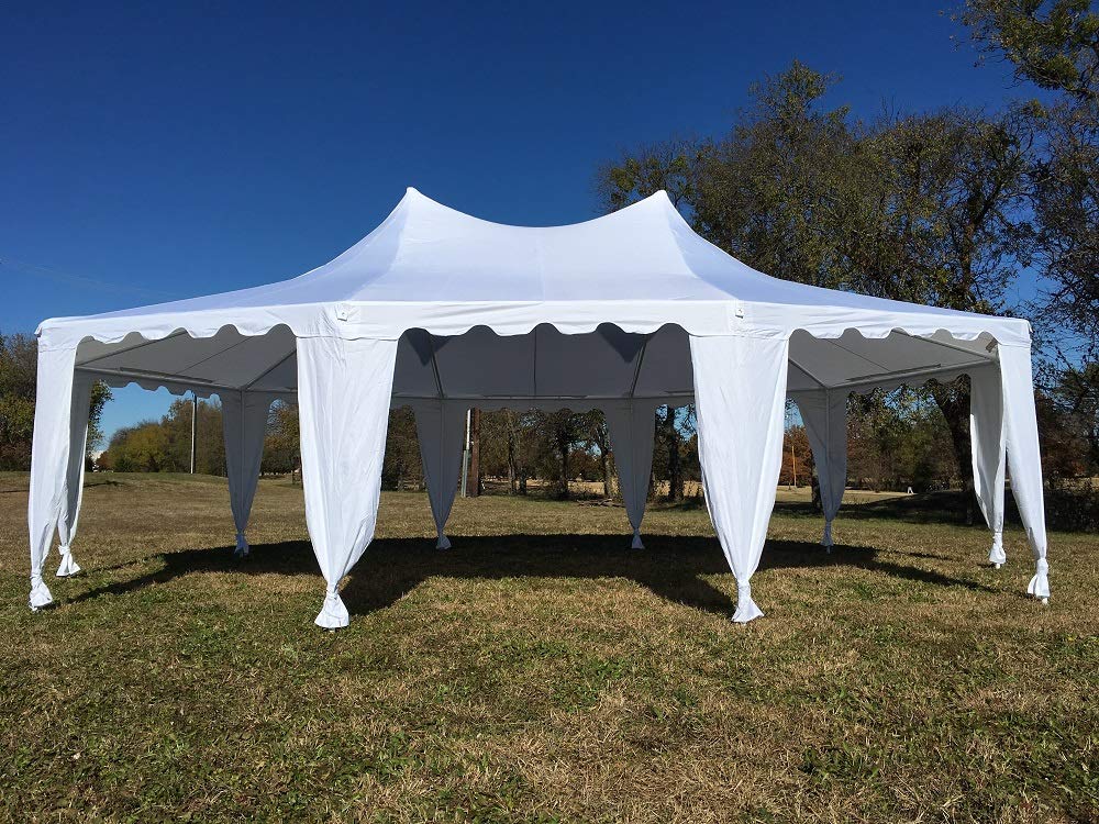 Delta 29'x21' Decagonal Party Tent Canopy, Wedding Tent Gazebo, Heavy Duty Outdoor Event Shelter, Water Resistant, White