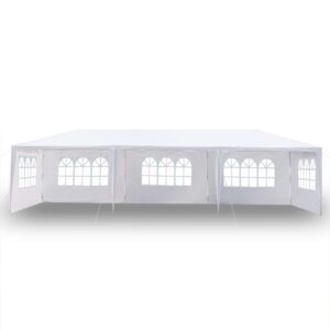 teeker 10' x 30' party tent,portable wedding party tent,patio parties tent bbq shelter canopy gazebo for outdoor events (10'x30' w/5 sidewalls)