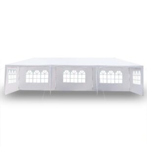 Teeker 10' x 30' Party Tent,Portable Wedding Party Tent,Patio Parties Tent BBQ Shelter Canopy Gazebo for Outdoor Events (10'x30' w/5 sidewalls)