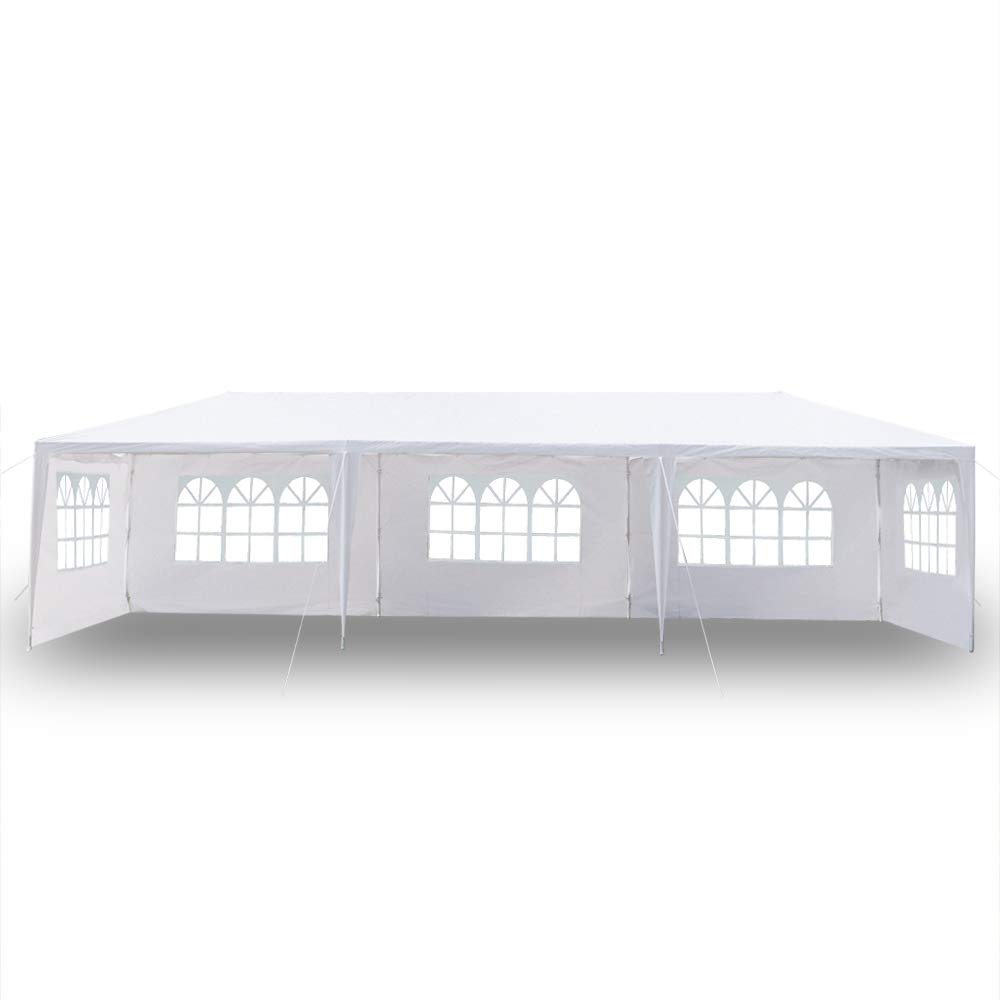 Teeker 10' x 30' Party Tent,Portable Wedding Party Tent,Patio Parties Tent BBQ Shelter Canopy Gazebo for Outdoor Events (10'x30' w/5 sidewalls)