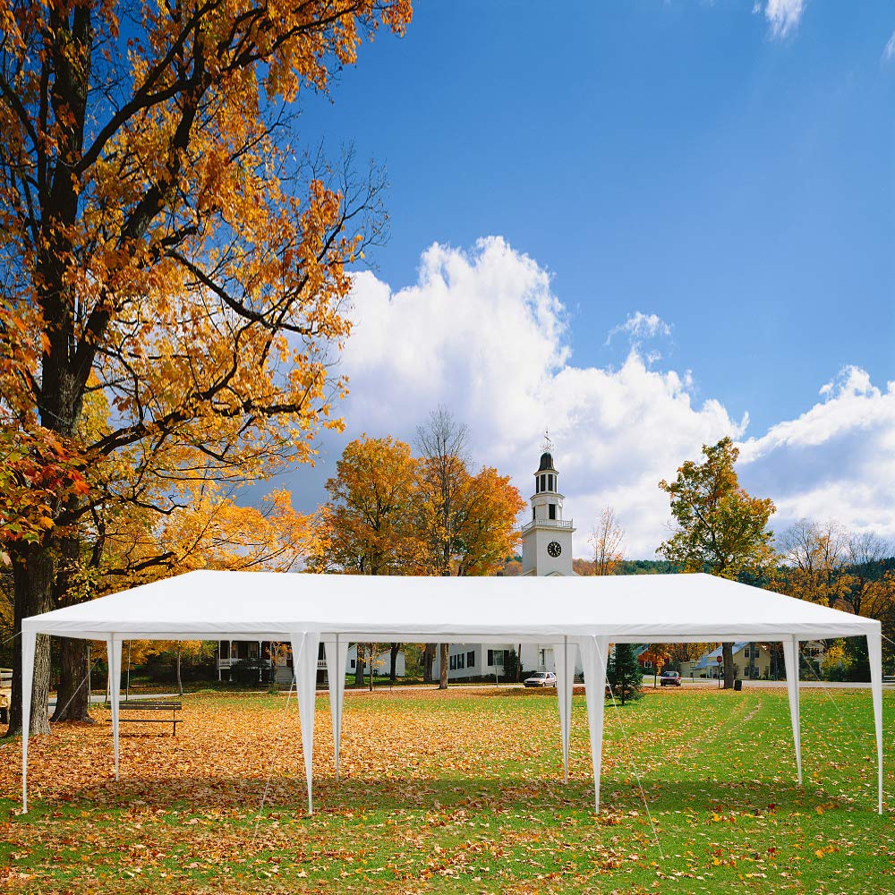 Teeker 10' x 30' Party Tent,Portable Wedding Party Tent,Patio Parties Tent BBQ Shelter Canopy Gazebo for Outdoor Events (10'x30' w/5 sidewalls)