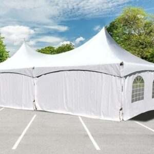 TentandTable 20' x 30' High Peak Frame Deluxe Canopy Tent w/Sidewalls, Outdoor Waterproof Complete Setup for Parties, Graduations, Weddings, Events, 2.5 Inch Durable Aluminum Frame, White Tent