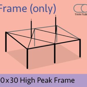 20' x 30' High Peak Canopy Tent Twin Tube Frame Only | for Parties, Vendors, Weddings, and Events | Commercial and Residential Use (Tent Top Not Included)