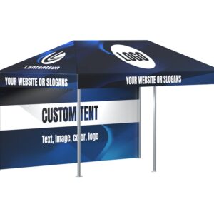 LANTENTSUN 10X20ft Custom Canopy Pop Up Tent Kit for Tradeshow Advertising Gazebos with Wall and Frame - Logo, Color, Words, Pictures