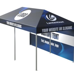 LANTENTSUN 10X20ft Custom Canopy Pop Up Tent Kit for Tradeshow Advertising Gazebos with Wall and Frame - Logo, Color, Words, Pictures