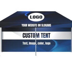 LANTENTSUN 10X20ft Custom Canopy Pop Up Tent Kit for Tradeshow Advertising Gazebos with Wall and Frame - Logo, Color, Words, Pictures