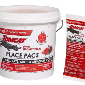 Tomcat Bromethalin Place Pacs Bait, Pest Control for Agricultural Buildings and Homes, Kill Rats and Mice