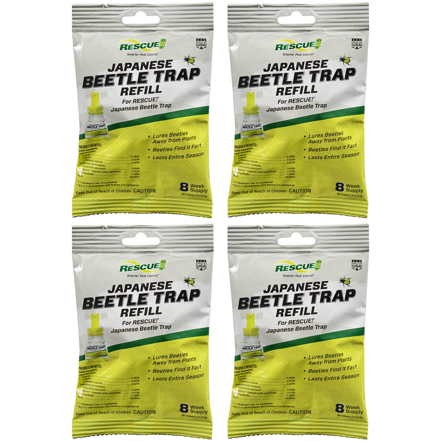 Japanese Beetle Trap Refill Lure – for RESCUE! Japanese Beetle Traps - 4 Pack