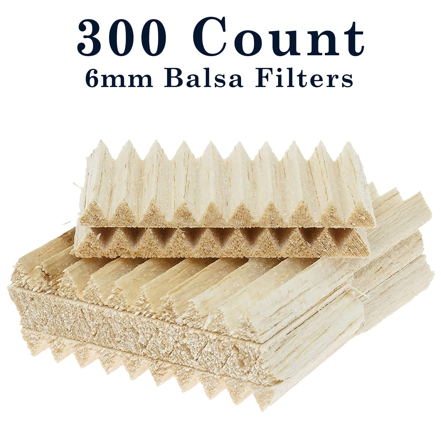 Savinelli 6mm Balsa Filters, Italian Balsa Wood Filters for Tobacco Pipe Care, Savinelli Pipe Accessories, 300 Pack