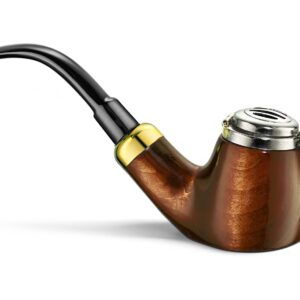 Mr. Brog Full Bent Smoking Pipe - Model No: 21 Old Army Brown - Pear Wood Roots - Hand Made (Brown #21)