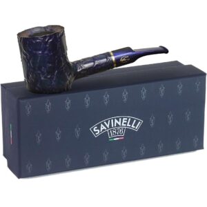 alligator savinelli pipe - briar tobacco pipe, italian artisan pipe, handmade tobacco pipe, small lightweight & hand crafted wooden tobacco pipes, straight pipe, 6mm, blue, 311 ks