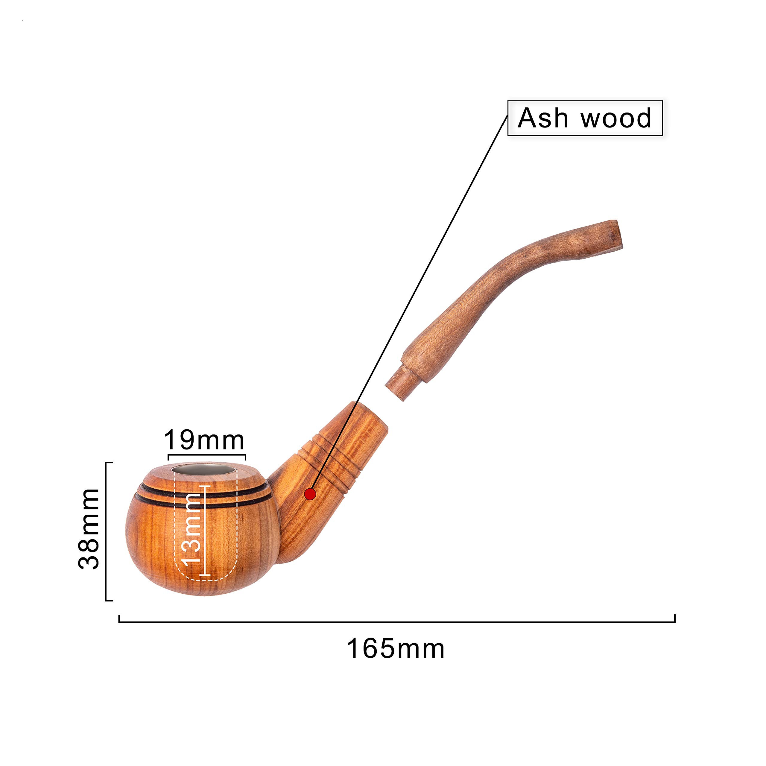 Dr. Watson - Wooden Tobacco Pipes, Set of 3, Classic Shape, Handmade from Natural Wood